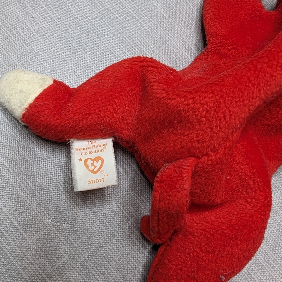 1995 1998 TY Beanie Buddies Babies Snort Red Bull Plush Toy 9" 15" Lot Of 2 - Picture 7 of 13